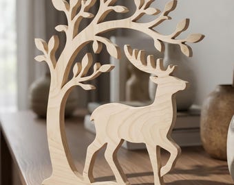 Deer, Moose, an original wooden sculpture, Scrollsaw pattern, digital download, Mothers Day Gift, High Quality JPGs, PDF, PNG
