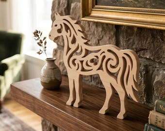 Horse, Rider, an original wooden sculpture, Scrollsaw pattern, digital download, Mothers Day Gift, High Quality JPGs, PDF, PNG