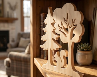 Tree, Squirrel, an original wooden sculpture, Scrollsaw pattern, digital download, Mothers Day Gift, High Quality JPGs, PDF, PNG