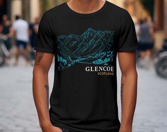 Glencoe Scotland T-Shirt | Heavyweight Organic Cotton Landscape Art | Scottish gorpcore