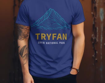 Eryri Snowdonia Organic T-Shirt | Welsh Mountain Hiker Gift | Minimalist Outdoor Adventure Apparel