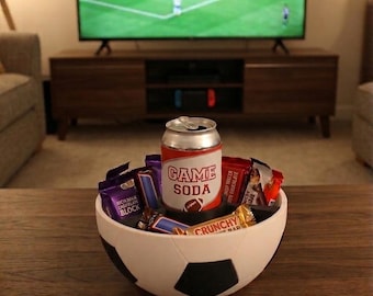 3D Printed Football Snack Bowl: Novelty Decor for Game Night Parties