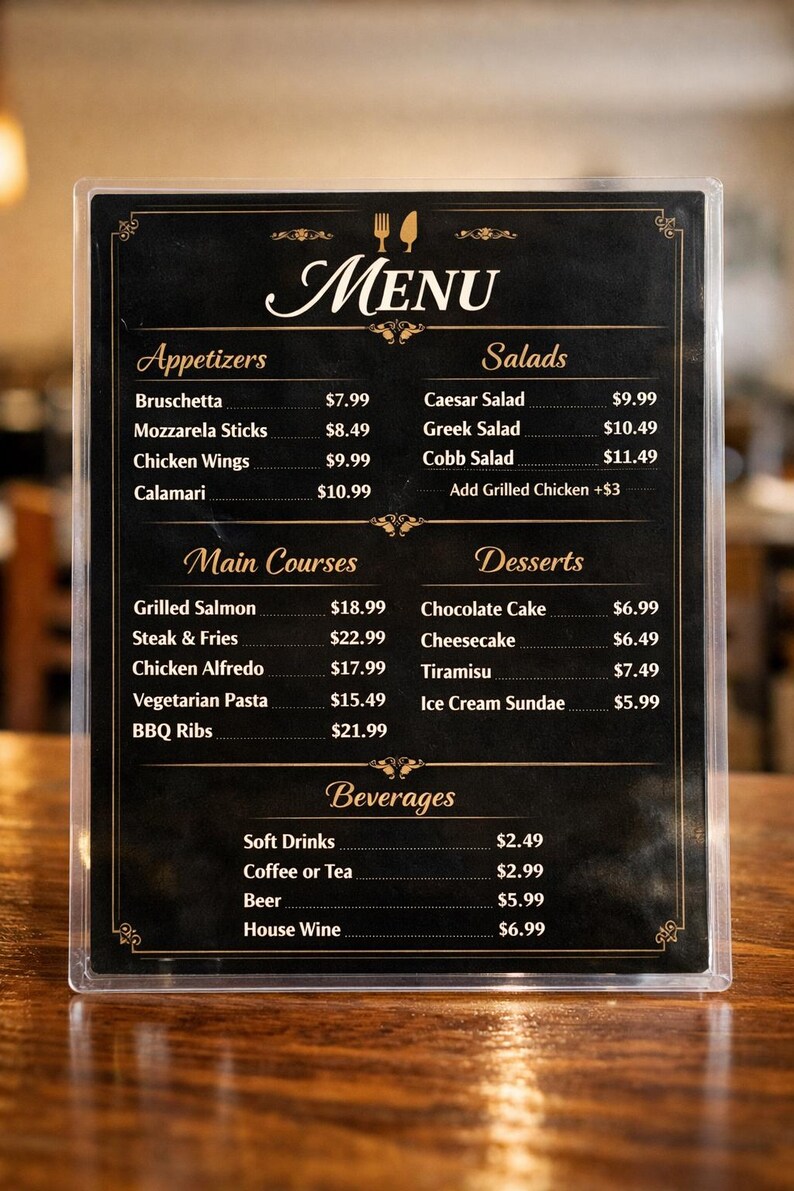 Laminated A4 Menus, Brochures, Awards, Posters (single/double-sided) - Etsy