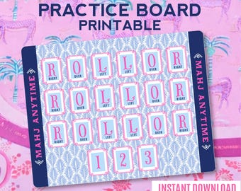 Tablero de Mahjong para practicar, imprimible. Descarga instantánea e impresión ilimitada para uso personal.