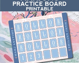 Tablero de estrategia imprimible para practicar Mahjong / Descarga instantánea / Hoja de juego individual de Mahjong para principiantes / Más Mahj