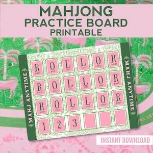Mahjong Practice Printable | Instant Download Strategy Board | Beginner Mahjong Solo Play Sheet | More Mahj