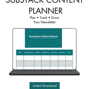 Substack Content Planner | Newsletter Calendar Template | Email Campaign Tracker | Substack Creator Planner | Canva Newsletter Template