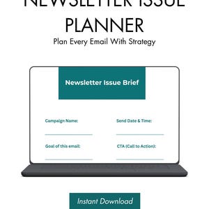 Newsletter Issue Planner | Email Campaign Planner | Substack Newsletter Template | Email Marketing Planning Sheet | Canva Template