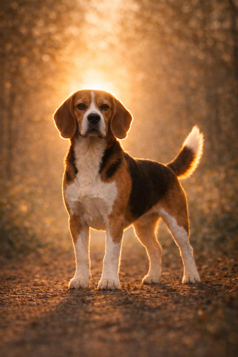 Cinematic Beagle Wallpaper Pack – Golden Hour Lexi | AI Dog Art Phone ...