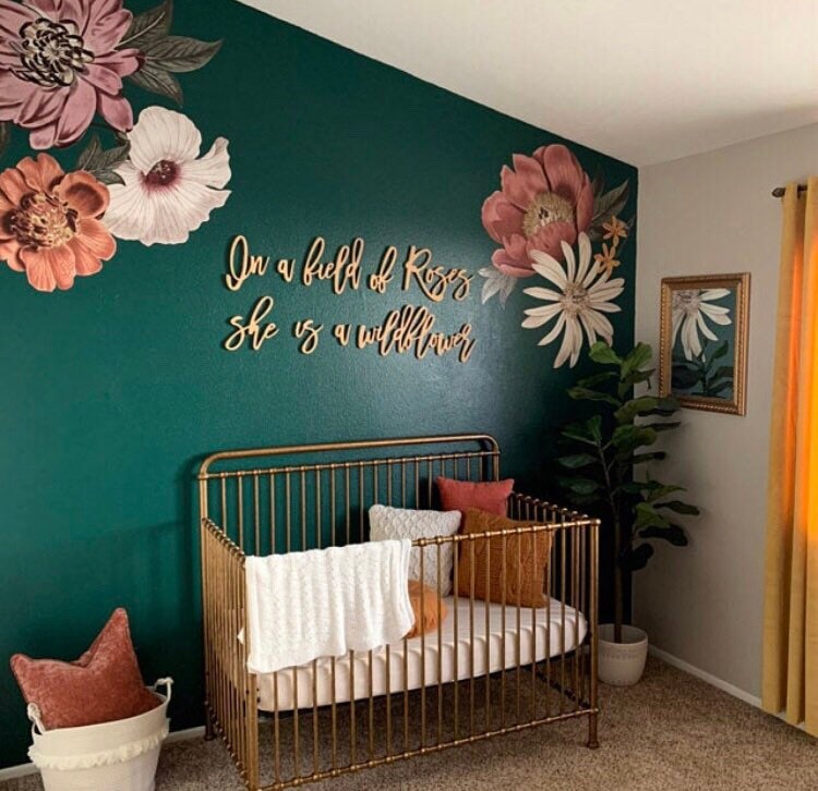 In a field of roses, she is a wildflower | Nursery Decor | Kid's …