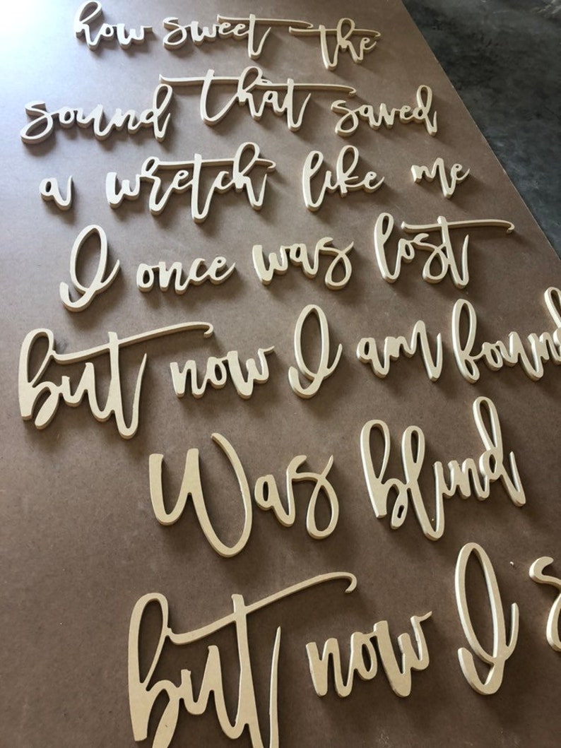 Custom Wood Words Custom Word Signs Wall Script Quote Etsy