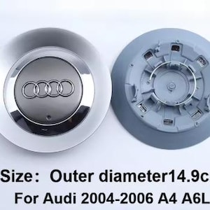 150mm Gray Wheel Center Cap for Audi 8E0601165 A3 A4 A6 S3 16" 5-Spoke Rim Hub Cover Replacement-New