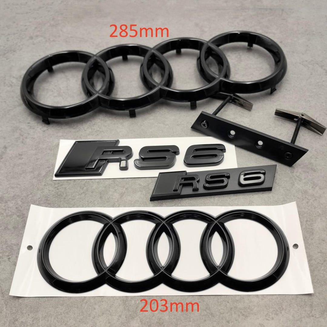 Gloss All Black Audi 273mm Front Rings + 192mm Rear Rings | RS6 Rear ...