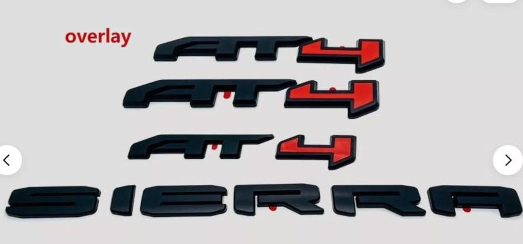 NEW 4PCS Matte Red Black AT4 Overlay Emblem Set | Premium Badge Covers ...