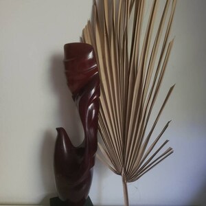 Vintage Modern Mahogany Abstract Wood Sculpture
