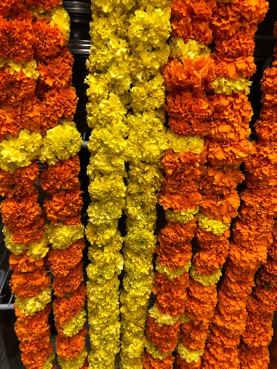 Fresh Marigold Garland: Farm Direct Cempasuchil Flowers, Ceremonial Decor