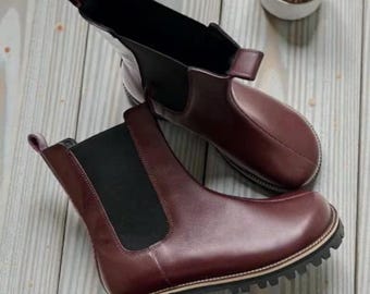 Anatomical Italian Leather Boots | Wide Toe, Fleece Lined Winter Footwear