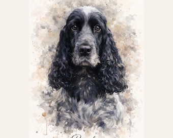 Retrato personalizado de perro, retrato de mascota personalizado a partir de una foto, regalo conmemorativo para perros, arte para mascotas listo para colgar.