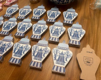 Jarrón de jengibre de acrílico con dosel azul o rosa