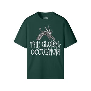 Unisex Regular Fit T-Shirt | TGO Logo | Heavyweight Cotton Tee | Dark Streetwear | Occult & Esoteric Apparel Blackish Green