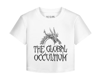 Women’s Cropped Vintage-Inspired Tee | TGO Logo | Fitted Crop T-Shirt | Dark Streetwear | Occult & Esoteric Apparel