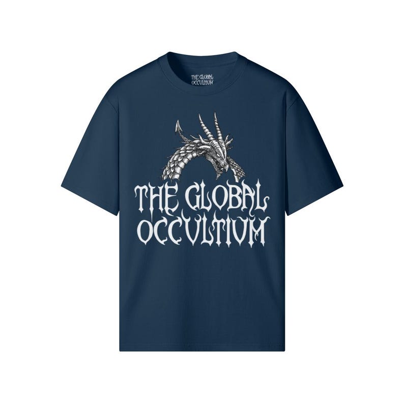 Unisex Regular Fit T-Shirt | TGO Logo | Heavyweight Cotton Tee | Dark Streetwear | Occult & Esoteric Apparel Indigo Blue