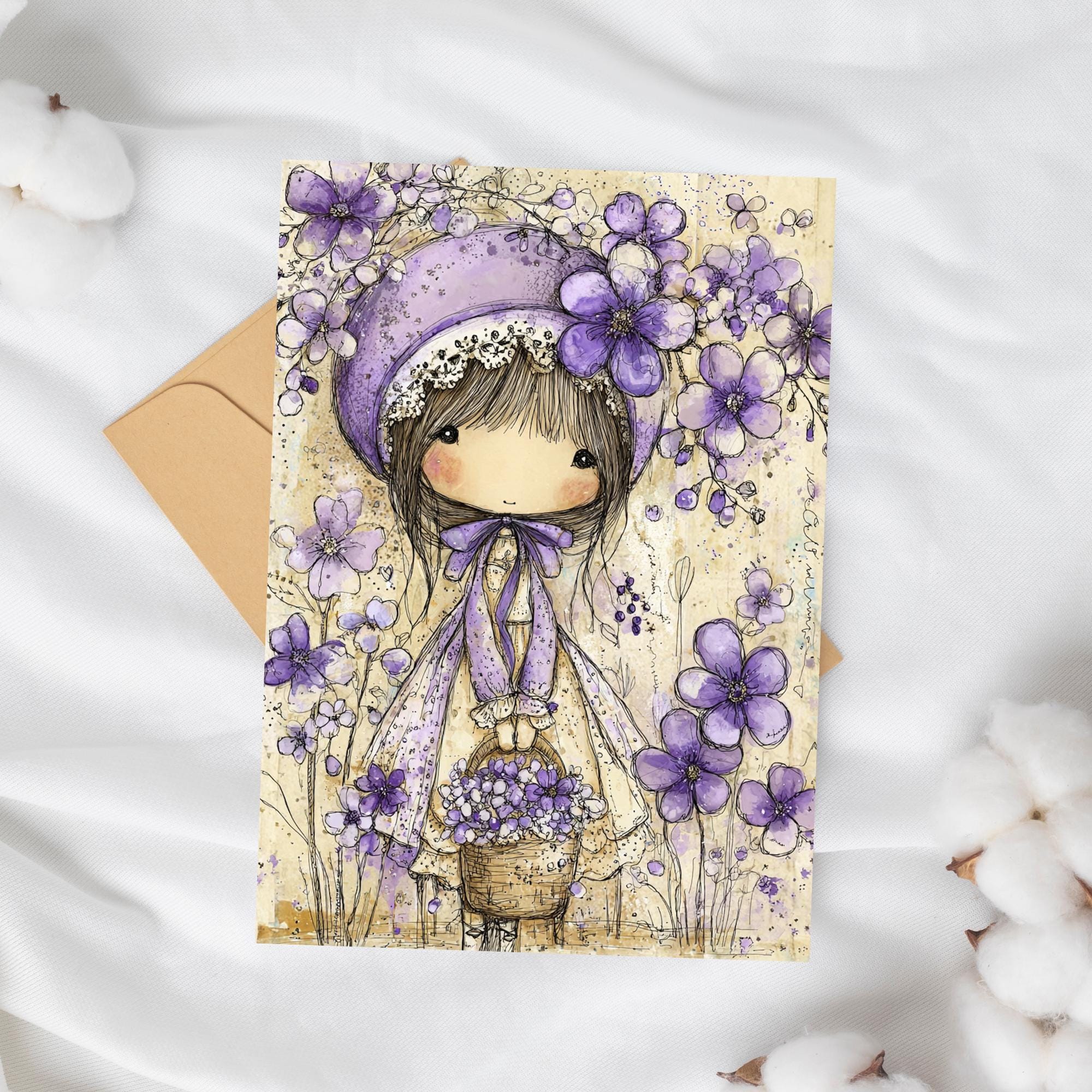 JunkJournal✢『LADY♡』 Whimsy Lavender Girl Digital Junk Journal Pages - Etsy