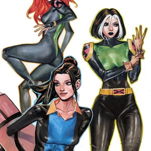 A4 X-MEN Comic Art Print - Jean Grey, Rogue, Magik- Signed