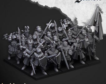 Caballeros de Gallia a pie - Highlands Miniatures - Miniaturas de resina para juegos de guerra de mesa, escala 28/32 mm