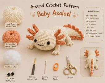 No-Sew Axolotl Häkelanleitung | Einfach und Anfängerfreundlich