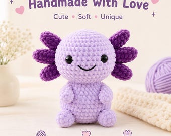 No Sew Axolotl-haakpatroon, amigurumi-pdf, beginnersvriendelijke knuffel (digitale download)