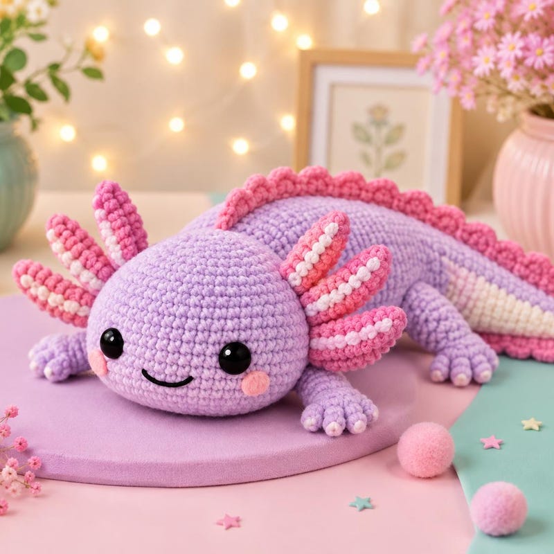 Axolotl Crochet Scarf - Etsy