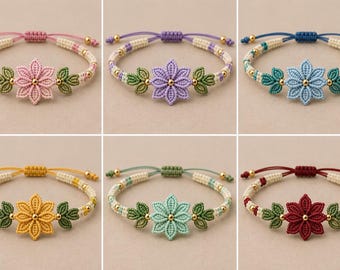 Easy Crochet Flower Bracelet Pattern PDF | Step-by-Step Floral Jewelry Tutorial | Beginner DIY Bracelet Guide