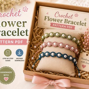 Häkelanleitung für ein Perlenarmband, verstellbares Boho-Freundschaftsarmband (PDF)