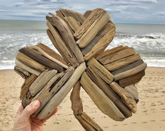 Driftwood Shamrock - Made to Order - Upcycled Beach Decor, Jersey Shore, Nautical, Wall Decor, Driftwood, Jersey Shore, Irish, St. Patrick's