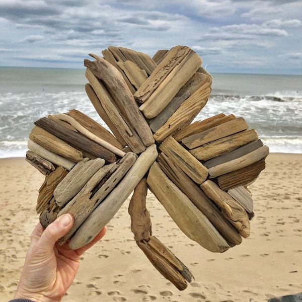 Driftwood Shamrock - Made to Order - Upcycled Beach Decor, Jersey Shore, Nautical, Wall Decor, Driftwood, Jersey Shore, Irish, St. Patrick's