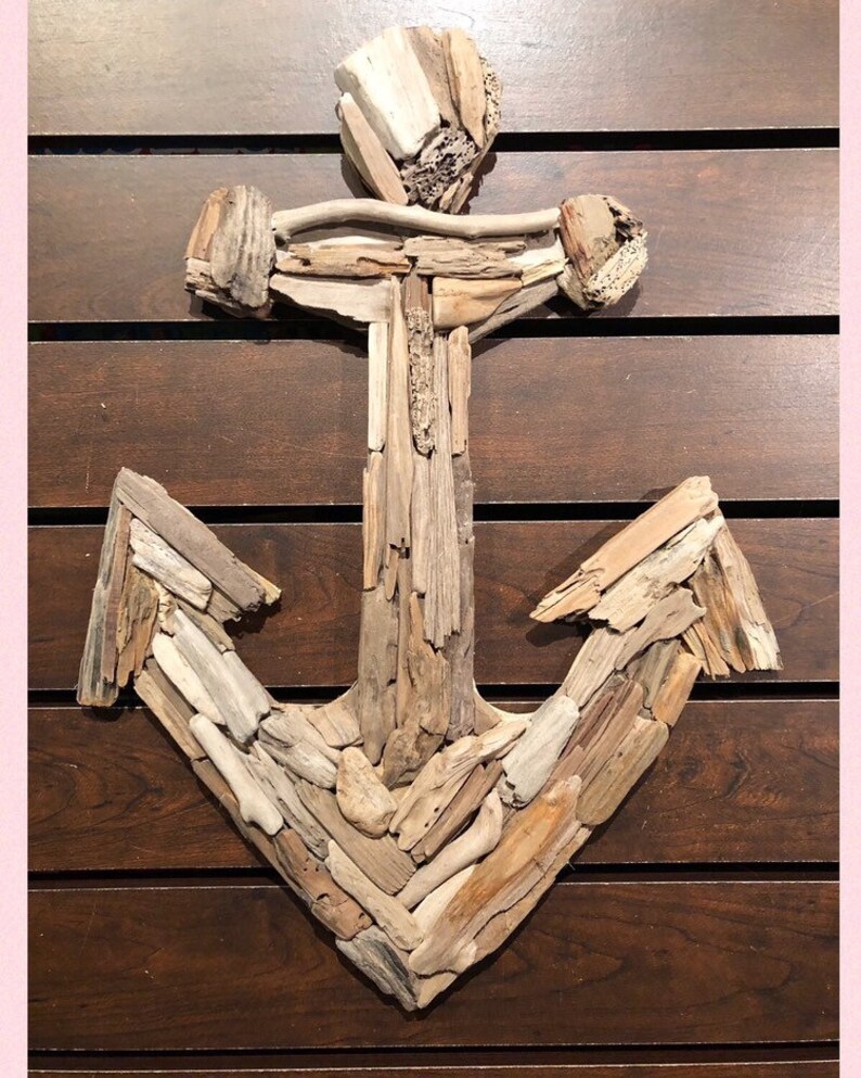 Driftwood Anchor Made to Order Upcycled Beach Decor Fish Etsy