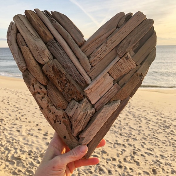 Driftwood Heart - Made to Order - Upcycled Beach Decor, Beach House, Beach, Heart,  Nautical, Jersey Shore