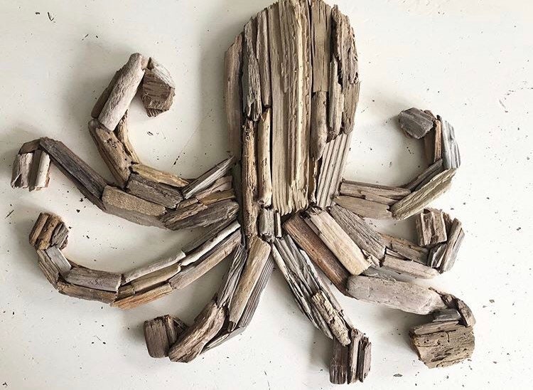 Driftwood Octopus Made to Order Upcycled Beach Decor Etsy