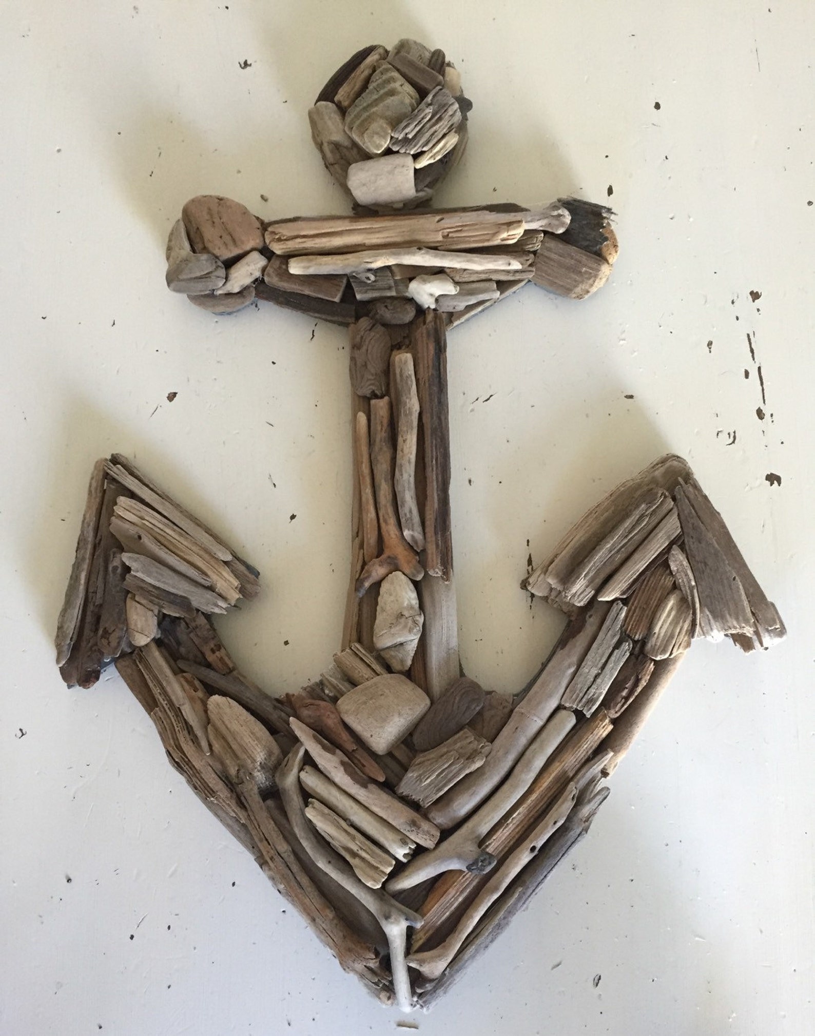 Driftwood Anchor Made to Order Upcycled Beach Decor Fish Etsy