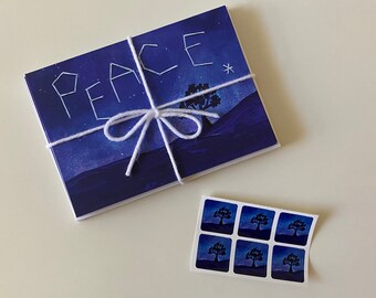 Peace Greeting Cards | Set of 6 Blank Notecards | Painting Card Set