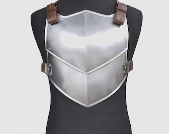 Medieval Knight Steel Chest Armor – Leather Strap Breastplate for LARP, Cosplay & Reenactment