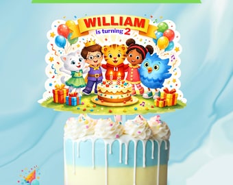 Cartoon Tiger Geburtstag Cake Topper Digital Download