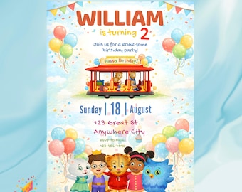 Cartoon Tiger Geburtstagseinladung Digitaler Download