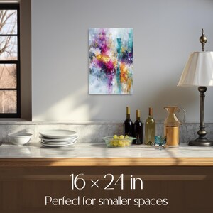 Contemporary Colorful Abstract Wall Art Modern Canvas Painting Joyful Statement Artwork for Living Room Bedroom Art Gift for Mother or Wife image 7