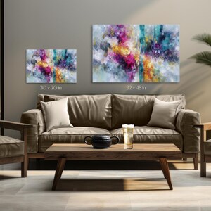 Contemporary Colorful Abstract Wall Art Modern Canvas Painting Joyful Statement Artwork for Living Room Bedroom Art Gift for Mother or Wife image 12