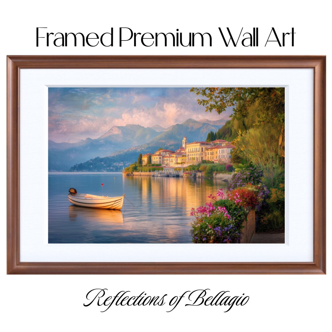 Bellagio Fine Art Print With Frame Italian Landscape Lake Como Wall ...