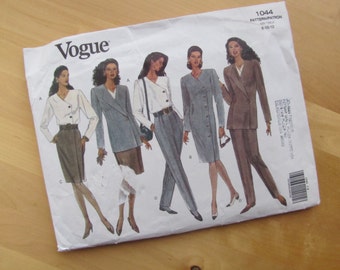 Patrón de costura Vogue sin cortar 1044 - Misses chaqueta, vestido, top y falda - Tamaño 8-12