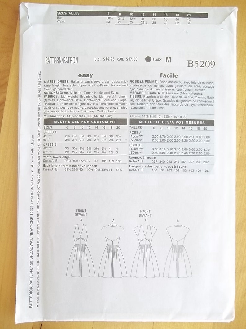 Uncut Butterick 5209 Sewing Pattern Retro Butterick '47 Size 6 12 image 3