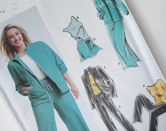 Patrón de costura Simplicity 5470 sin cortar - Pantalones o shorts, falda, chaqueta y top de punto para mujer - Talla 18W - 24W